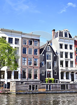 Amstel river with houses