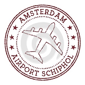 Amsterdam Airport Schiphol stamp.