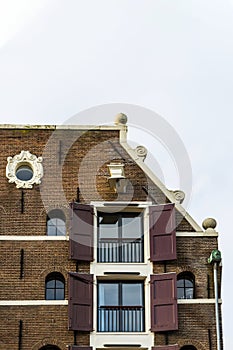 Amsterdam architecture features traditional house