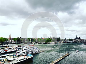 Amsterdam boats pier sailing