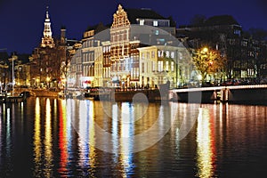 Amsterdam bridge by night