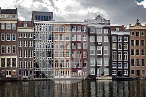 Amsterdam buildings houses architecture canal Holland river