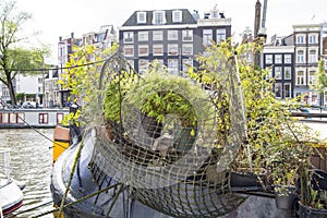 Amsterdam, canal and barge