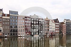 Amsterdam Canal Houses on a gray day