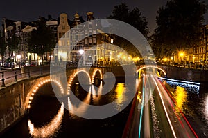 Amsterdam canal lights