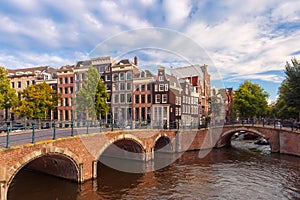 Amsterdam canal Reguliersgracht, Holland