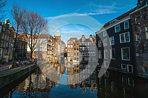 Amsterdam canal in sunny day, Amsterdam is the capital and most populous city in Netherlands. Amsterdam is the capital and most