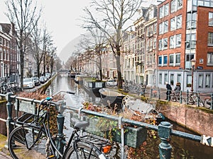 Amsterdam Canal in winter