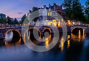 Amsterdam Canals at Night