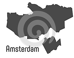 Amsterdam city admin borders map