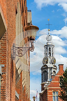 Amsterdam city view on the tower Munttoren