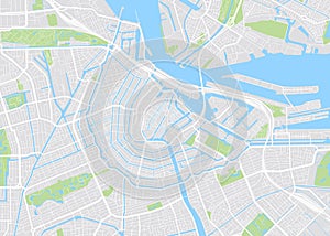 Amsterdam colored vector map photo