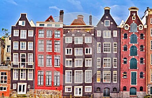 Amsterdam colorful old houses