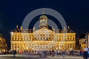 Amsterdam, Dam Square by night photo