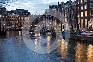 Amsterdam Europe old city centre street canal gracht night