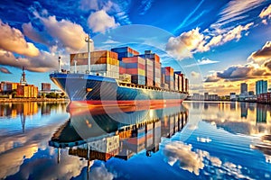 Amsterdam Harbors Majestic RollonRolloff Vessel A Panoramic Perspective Capturing the Scale and Immensity of