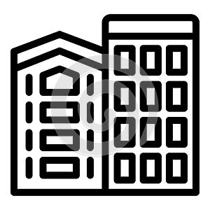 Amsterdam narrow houses icon outline vector. Building gabled frontage photo