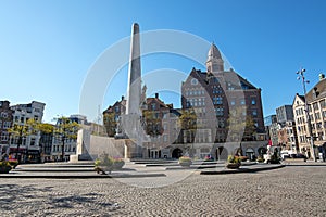 Monument on the Dam in Amsterdam the Netherlands during the Corona Crisis photo