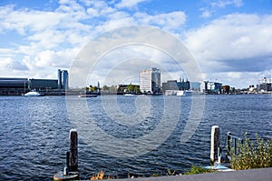 Amsterdam city - view from the other side of the water photo
