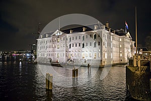 AMSTERDAM, NETHERLANDS - DECEMBER 28, 2017: VOC-ship East Indiaman the Amsterdam and The National Maritime Museum Het Scheepvaart