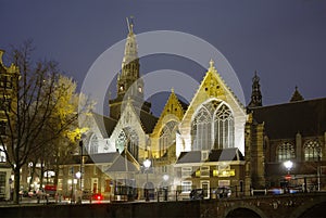 Amsterdam, Netherlands, Gothic Oude Kerk Church.