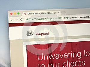 Homepage of The Vanguard Group