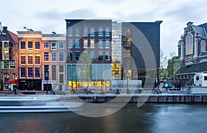 Amsterdam, Netherlands - May 7, 2015: Tourist visit Anne Frank house and holocaust museum in Amsterdam