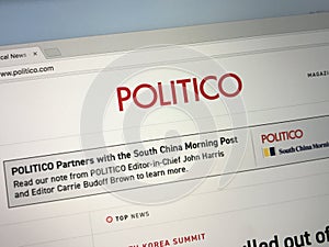 Homepage of Politico