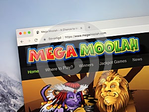 Website of Mega Moolah