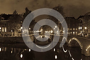 Amsterdam by night, canalstreets photo