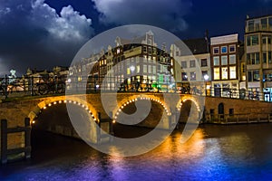 Amsterdam at night, Singel Canal