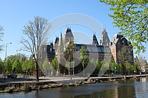 Amsterdam, North-Holland, The Netherlands Rijksmuseum seen from the Ruysdaelkade