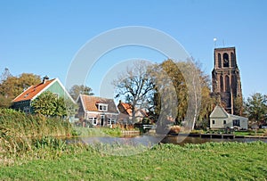 Amsterdam North - Typical Dutch village-church tower