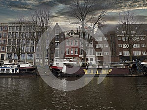 amsterdam old houses view from canals