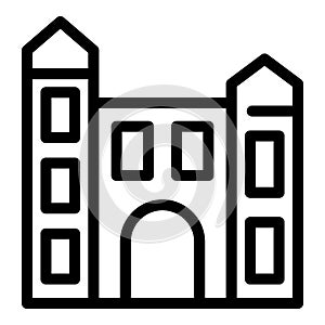 Amsterdam palace icon outline vector. Dutch royal building