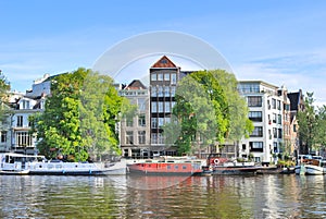 Amsterdam. River Amstel embankment photo