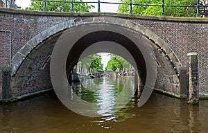 Amsterdam - Romantic bridge over canal in old town