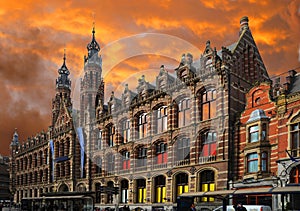 Amsterdam`s former Main Post Office - now transformed into the stores.
