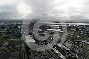 Amsterdam schipol area airport aerial view panorama