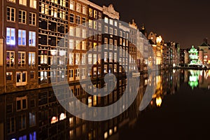 Amsterdam street at night