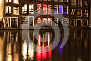 Amsterdam street at night