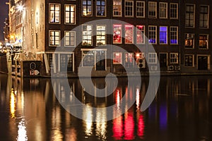 Amsterdam street at night