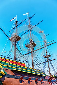 The Amsterdam, three-masted ship, clipper ship, replica, Dutch East India Company ship, Maritime Museum, Amsterdam, Holland,