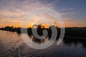 Sunset on the Danube in Germany