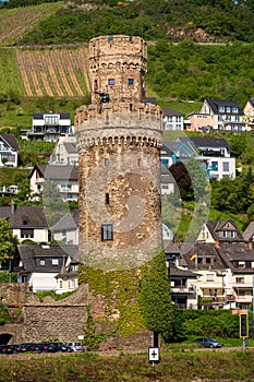 Bull Tower and Oberwesel town in The Rhine valley photo