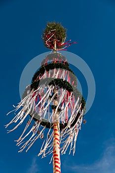 Maypole in Hauptplatz Linz Austria photo