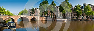 Amsterdam tranquil canal scene, Holland