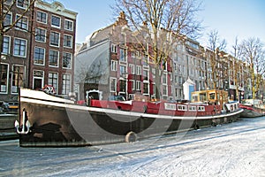 Amsterdam in winter in Netherlands