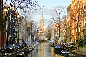 Amsterdam with the Zuiderkerk in the Netherlands