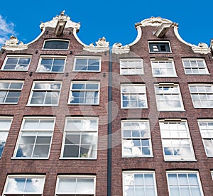 Amsterdam17th century residence building during the midday in down town, Netherlands.